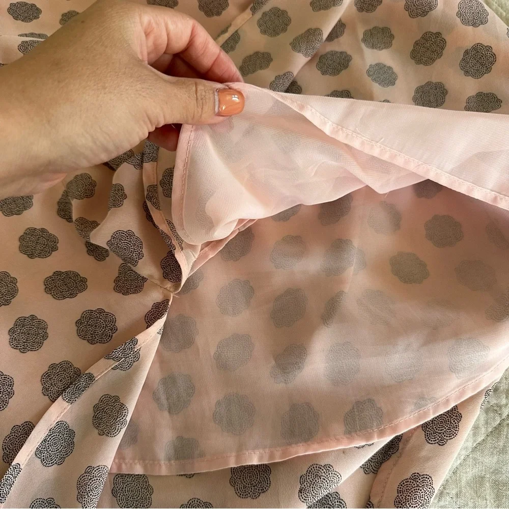 H&M Pink and Black Shirt Dress Sleeveless V-neck Fully Lined Size 4 - Picture 7 of 9